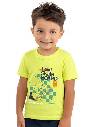 Camiseta Infantil Menino Skate Elian Verde