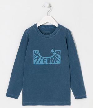 Camiseta Infantil com Estampa Pista de Skate - Tam 5 a 14 anos