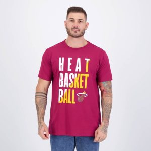 Camiseta NBA Colorful Miami Heat Bordô