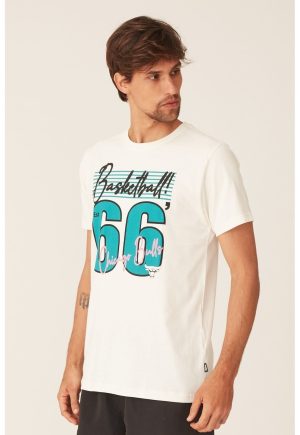 Camiseta NBA Estampada Chicago Bulls Casual Off White