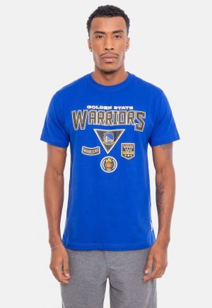 Camiseta NBA Patches Logo Golden State Warriors Azul Royal