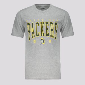 Camiseta New Era NFL Green Bay Packers Core Cinza e Amarela