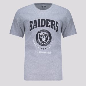 Camiseta New Era NFL Las Vegas Raiders Core Cinza e Preta
