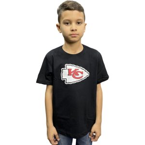 Camiseta Nfl Juvenil Kansas City Chiefs Logo Preto