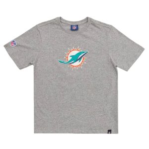Camiseta Nfl Juvenil Miami Dolphins Logo Cinza