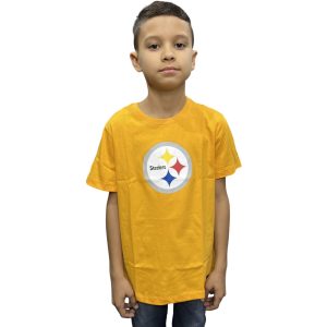 Camiseta Nfl Juvenil Pittsburgh Steelers Logo Amarelo