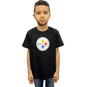 Camiseta Nfl Juvenil Pittsburgh Steelers Logo Preto