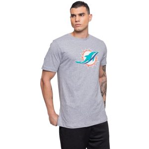 Camiseta Nfl Masculina Miami Dolphins Logo Cinza