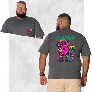 Camiseta Plus Size Extra Grande Estampada Nexstar Confortável Algodão Skate Frente Costas - Grafite