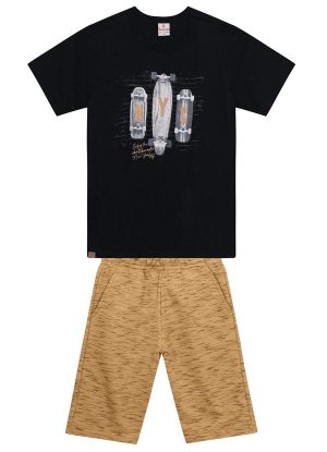 Conjunto Infantil Menino de Skate Preto