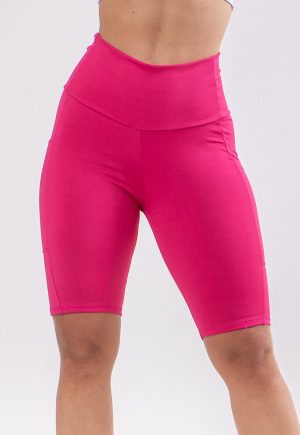 Bermuda Biker Rioutlet Com Bolso Rosa Pink
