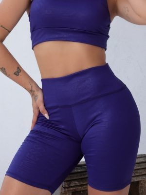 Bermuda Ciclista Feminina Esporte Academia Koenig Suplex Estampa 3D Azul