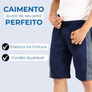 Bermuda Masculina Slim Tactel Premium com Elastano Treino Academia Corrida Cross