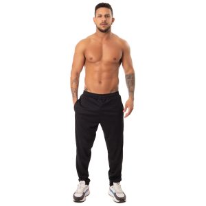 Calça Esportiva Academia Corrida Treino Bolso Lisa Masculina Preto
