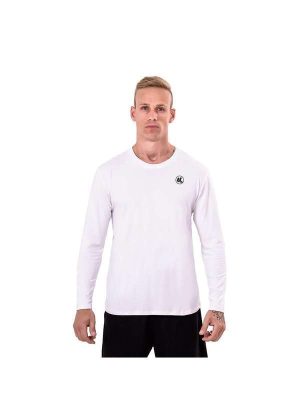 Camisa Esporte Legal Antiviral Manga Longa Masculina - Branco Branco