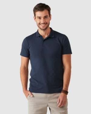 Camisa Polo Básica Masculina Gola Esporte Em Piquet Stretch