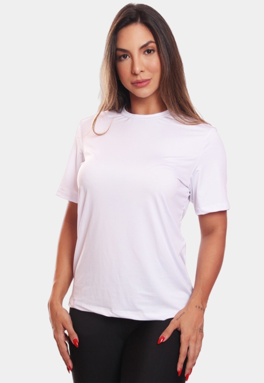 Camiseta Feminina Dry Fit Básica Lisa Proteção Solar UV Térmica Blusa Academia Esporte Camisa