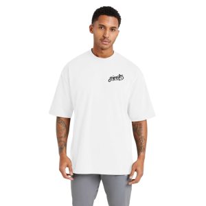 Camiseta Oversized Streetwear de Algodão Masculina Ideal para Academia e Esportes Relax
