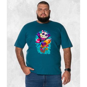 Camiseta Plus Size Extra Grande Estampada Nexstar Confortável Algodão Lapis Surf - Azul