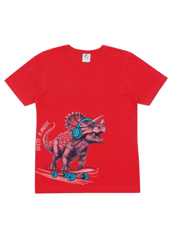 Camiseta Skate & Music Meninos Vermelho