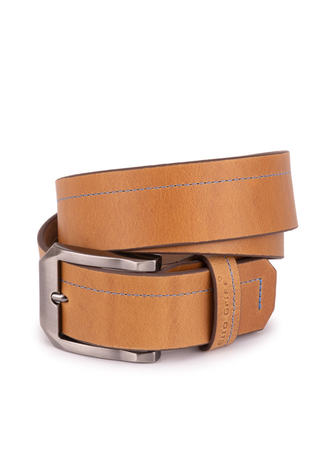 Cinto Couro Legítimo Masculino Esporte Fino Casual Largo Marrom-claro Ello Griff