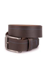 Cinto Couro Legítimo Masculino Esporte Fino Casual Largo Marrom-escuro Ello Griff