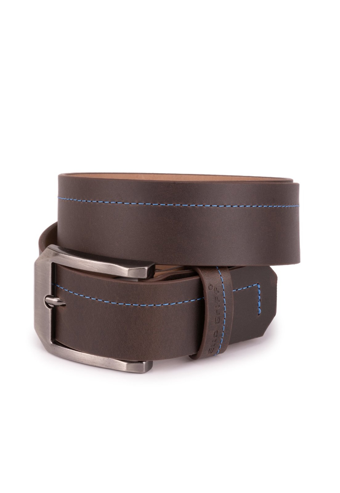 Cinto Couro Legítimo Masculino Esporte Fino Casual Largo Marrom-escuro Ello Griff