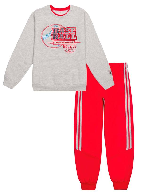 Conjunto Blusão e Calça Baseball Cinza