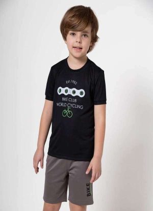 Conjunto Curto Bike Club Infantil Banana Danger Preto