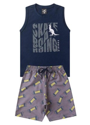 Conjunto Infantil Menino Skate Boarding Azul