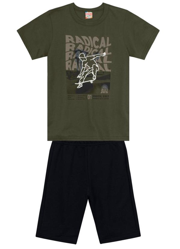 Conjunto Infantil Menino de Skate em Puff Verde