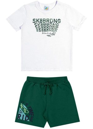 Conjunto Skate Meninos Meninos Branco