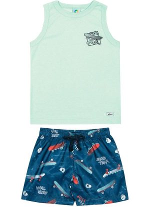 Conjunto Skate Team Meninos Verde