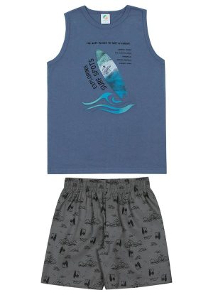 Conjunto Surf Spots Meninos Azul