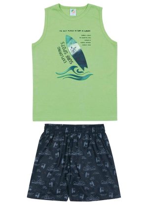 Conjunto Surf Spots Meninos Verde