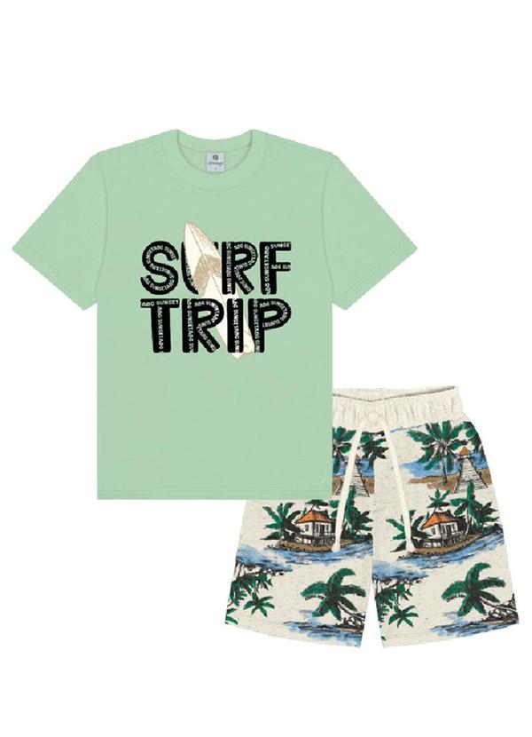 Conjunto Surf Verde Menta e Natural Abrange
