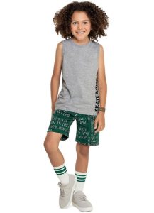 Conjunto em Moletom Skate More Meninos Cinza