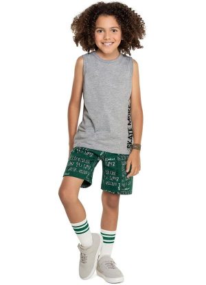 Conjunto em Moletom Skate More Meninos Cinza