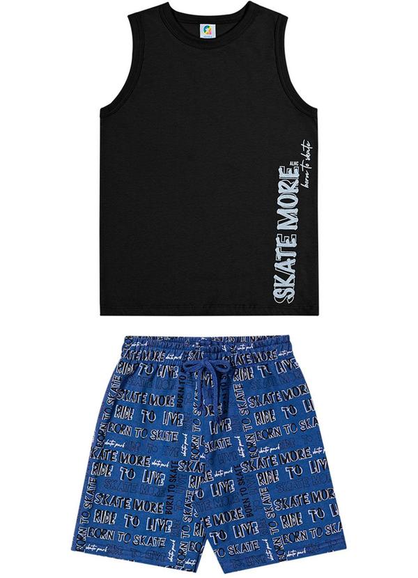 Conjunto em Moletom Skate More Meninos Preto