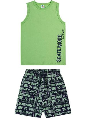 Conjunto em Moletom Skate More Meninos Verde