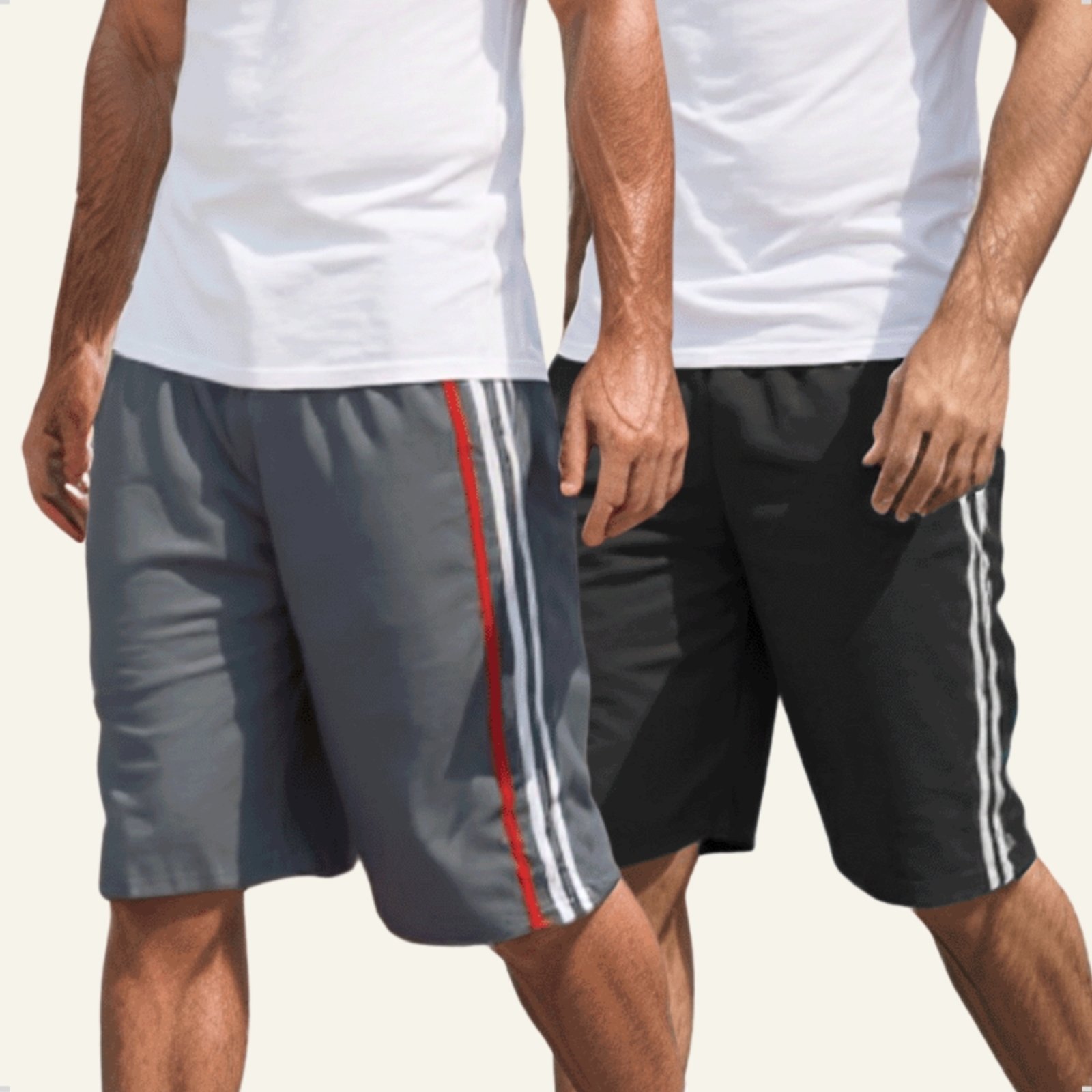 KIT 2 Bermuda Longa Masculino KS Tactel Listra Lateral Academia Esporte Popular