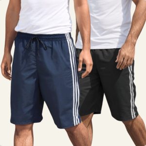 KIT 2 Bermuda Masculina Tactel Leve KS Listra Lateral Popular Esporte