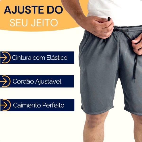 KIT 3 Bermuda Masculina Treino Dry Fitness Short Esporte Academia