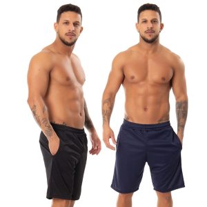 Kit 2 Bermuda Academia Corrida Esportiva Bolso Masculina Multicolorido