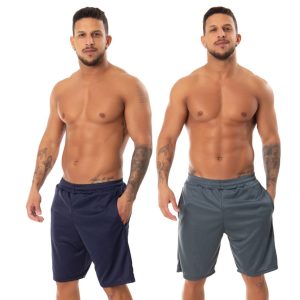 Kit 2 Bermuda Academia Corrida Treino Esportiva Masculina Multicolorido