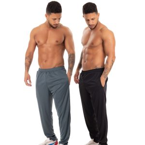 Kit 2 Calça Academia Corrida Treino Bolso Lisa Masculina Multicolorido