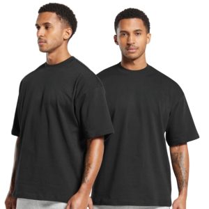 Kit 2 Camisetas Oversized de Algodão para Academia, Fitness e Esportes com Gola Redonda Lisa