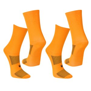 Kit 2 pares Meia Performance Laranja UP Unissex Cano Alto Esportiva Corrida Ciclismo Masculina Treino