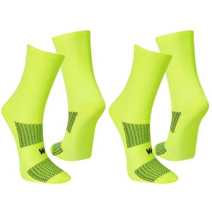 Kit 2 pares Meia Performance Masculina Treino UP Cano Alto Verde Neon Esportiva Corrida Ciclismo Unissex