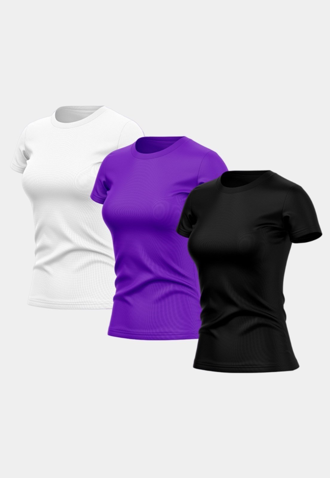 Kit 3 Camisetas Feminina Dry Fit Básica Lisa Proteção Solar UV Térmica Blusa Academia Esporte Camisa